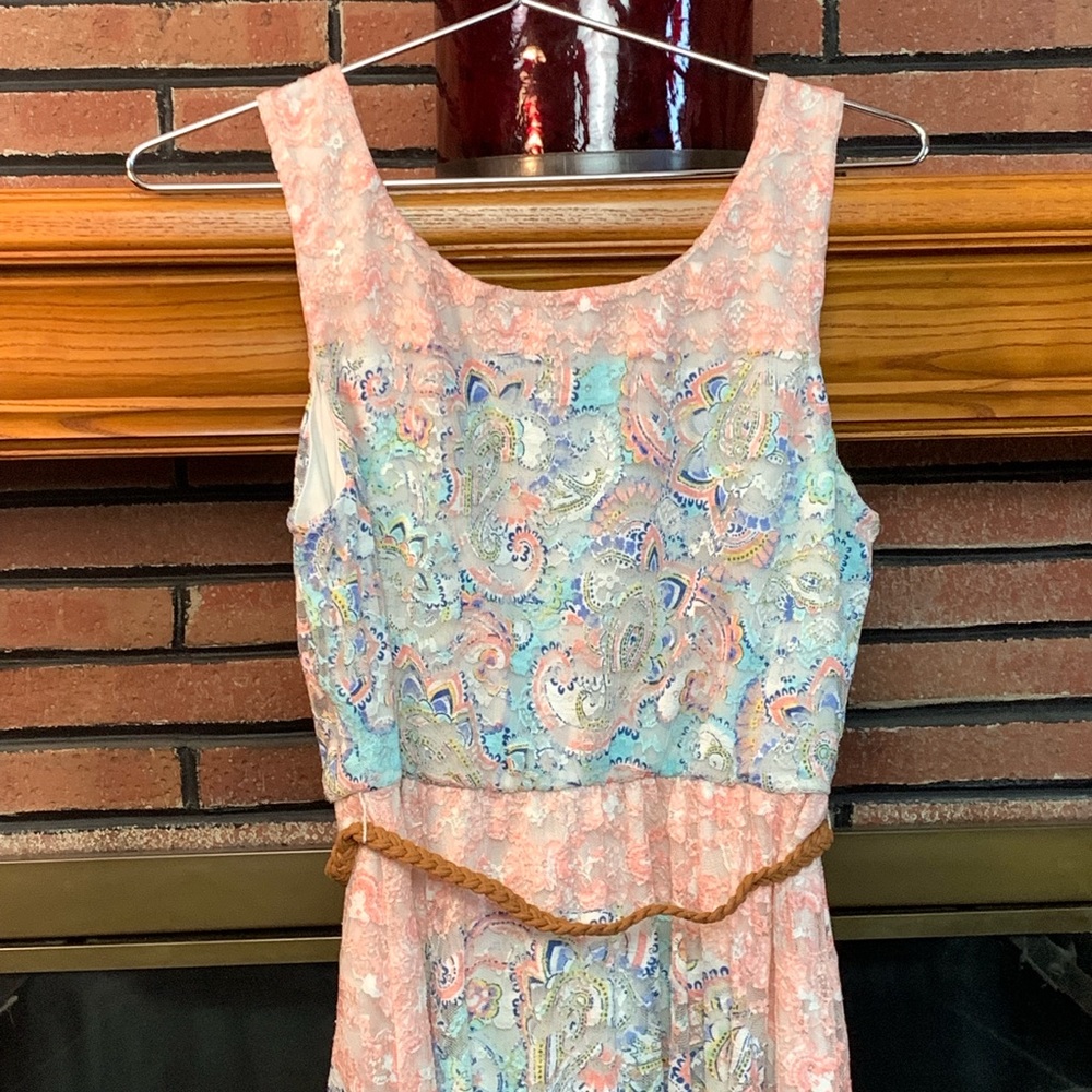 A.U.W. Sleeveless Paisley Print Dress SZ-L - Picture 5 of 7